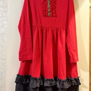Matilda Jane Red and Black Ruffle Dress